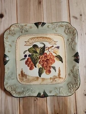 Certified International Pamela Gladding Fruit Square Plate TOSCANA Tuscany Style
