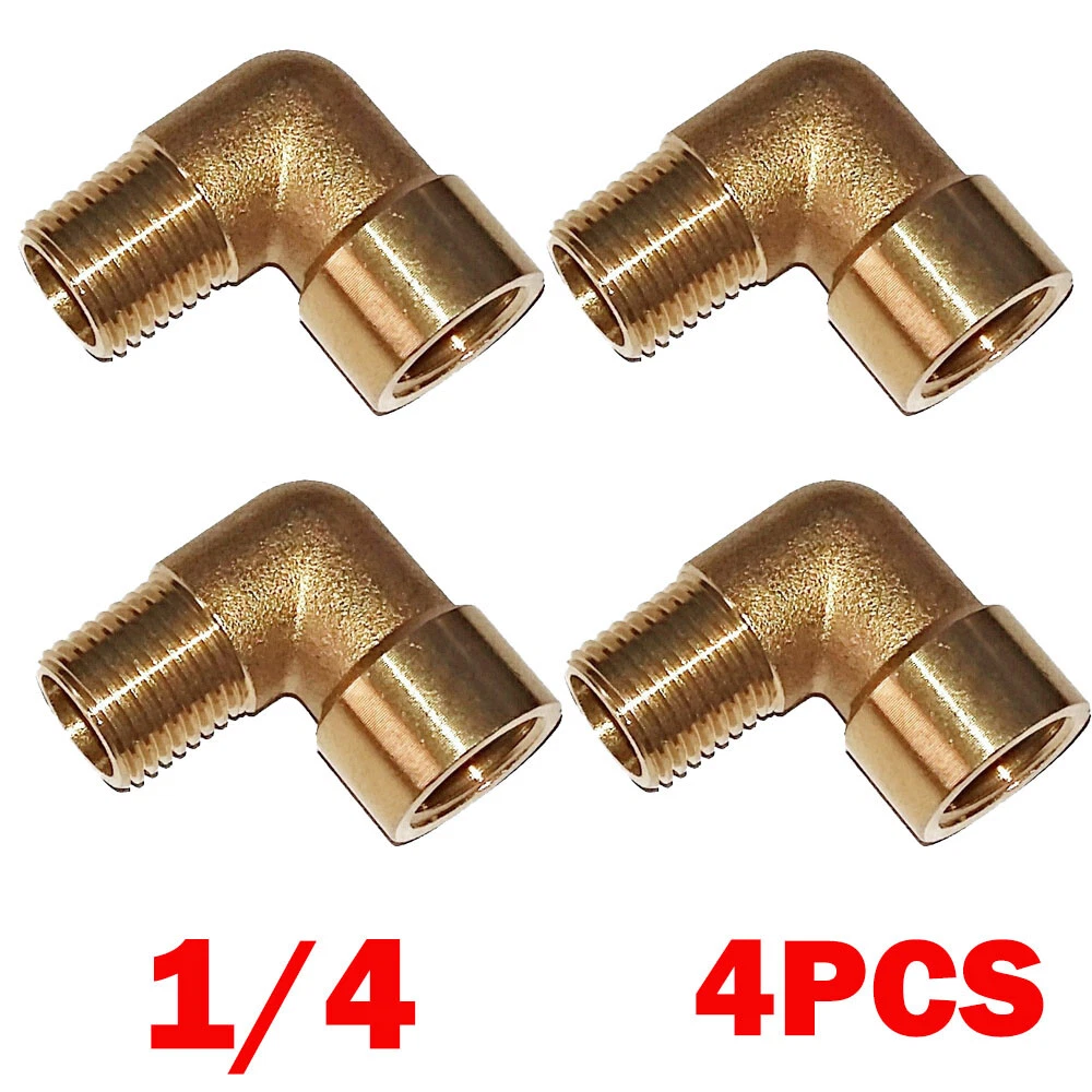 Threaded Brass Elbow 3/8 BSP - Female To Male 90 Degree Pipe Connector For Water/Fuel