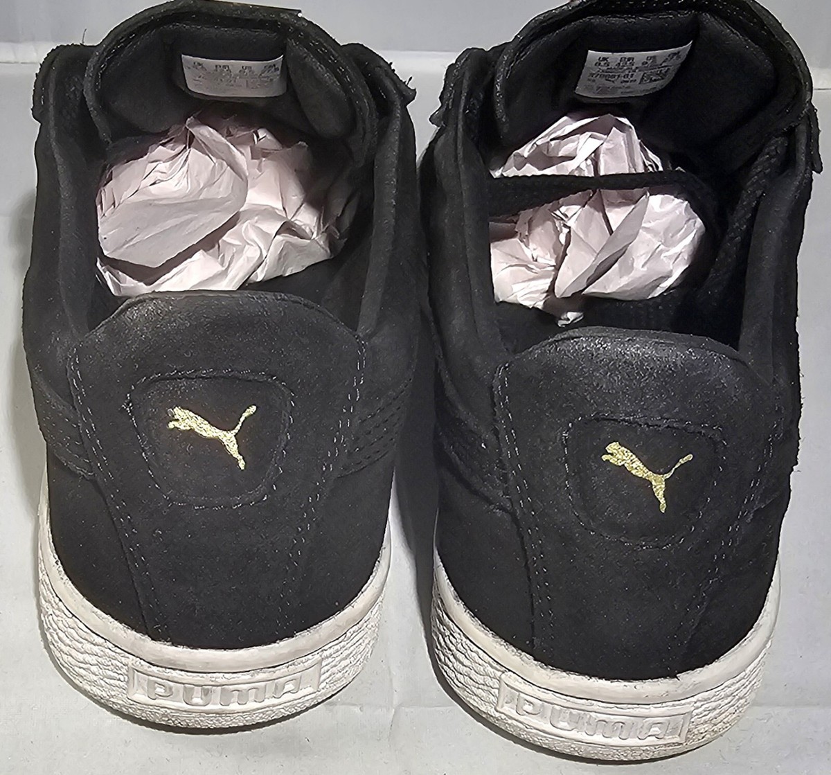 NEW RARE PUMA Suede Classic Gold Metal Badge Black Sneakers Men’s 8US 370081 01 Rare Puma Men main image 2