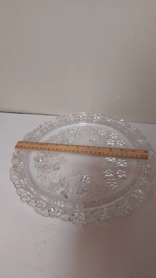 De colección Mikasa Cristal Carmen Cuenco de Cristal y Plato de Pastel 3D Flores Patrones Hojas Foto 2 de 4