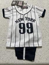 NWT 3-6 Mths BOY'S BASEBALL THEMED SHORTS SET NY Inspired See Pics