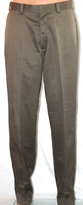 Axis Men Dress Brown Khaki Pants 36x32 Pockets Zip 100% Cotton