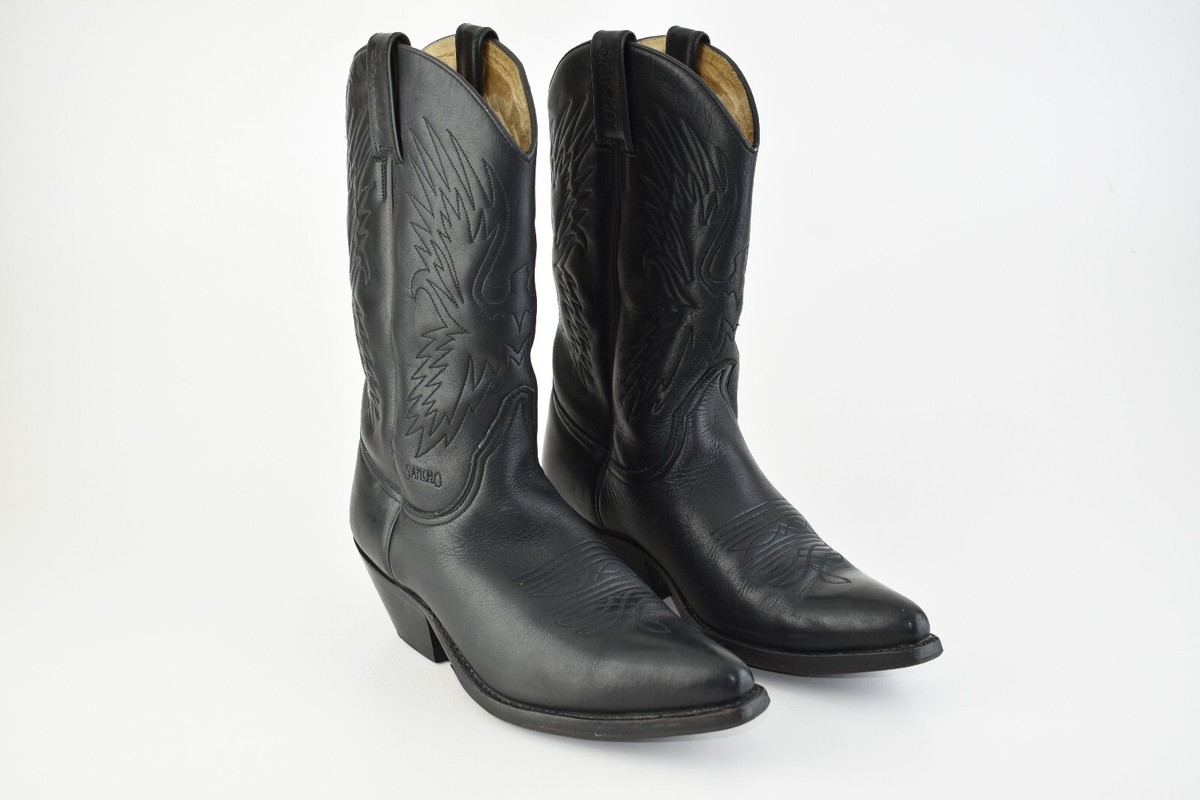 Sancho Abarca 5326 Boston Western Boots Pull Grass Black Size US 8