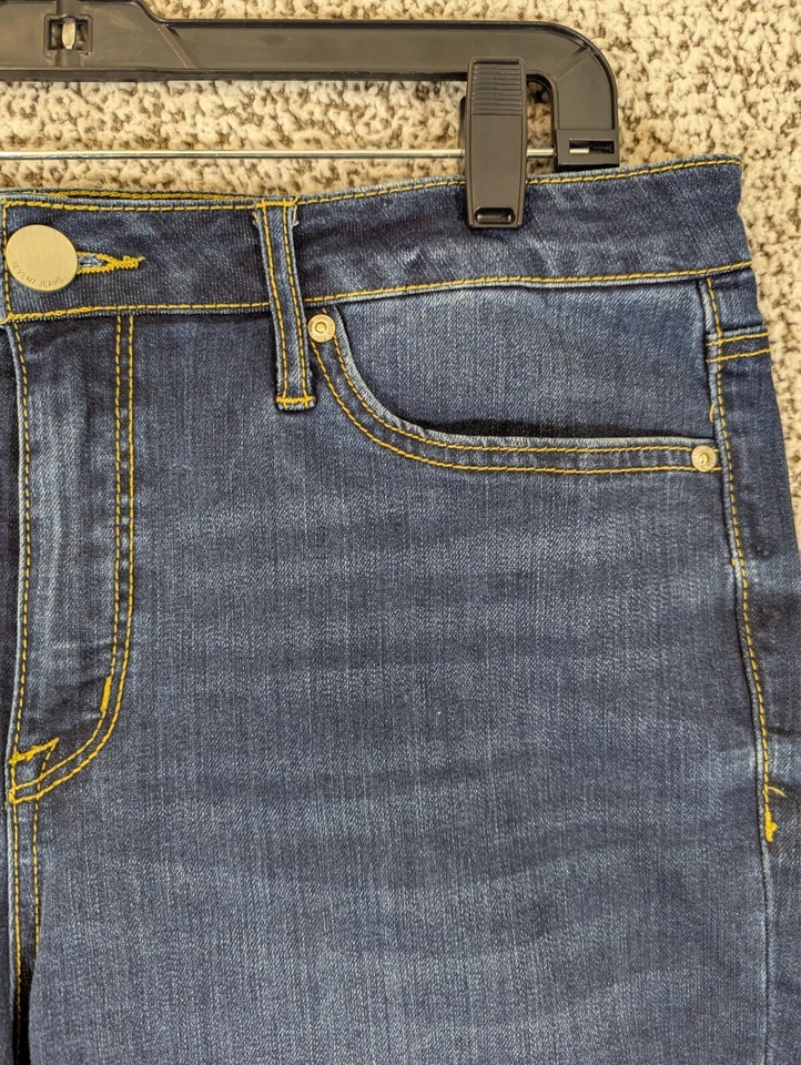 Pantalones Cortos Seven7 Sunset Bermuda Denim Jean Lavado Oscuro Talla 14 Elástico 10" Entrepierna Foto 3 de 4