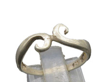 925 Sterling Silver Vintage Shiny Smooth Swirl Band Ring Sz 7 RG21837