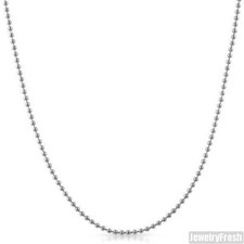 2mm Stainless Steel Silver Bead Chain Necklace No Fading