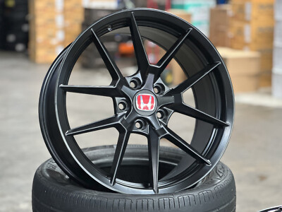 18x8 Honda Type R FL5 Design (4 Wheel) Matte Black 5x114.3 fit Civic ...