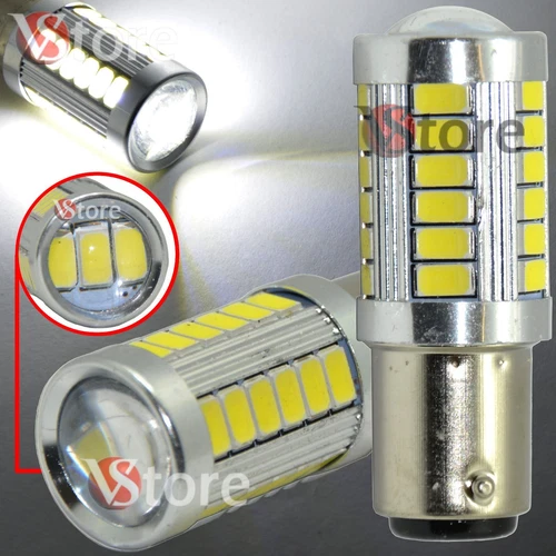 2 CANBUS WHITE BAY15D 1157 P21/5W 33 SMD 5630 LED Brake Stop Lamp No Error