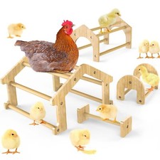 Bamboo Chicken Perch Set 4 Pack , Strong Roosting Bar for coop and brooder, T...