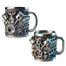 Cyberpunk Mech Engine Coffee Cup - PersonalityEngine Piston Black Coffee Mug