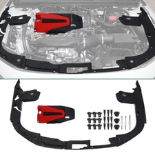 Engine Bay Side Panel Shields + JDM Red Black Valve Cover For Honda Civic 2022+