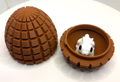 3D Printed Chocolate Brick Easter Egg and Adorable Bunny Inside!
