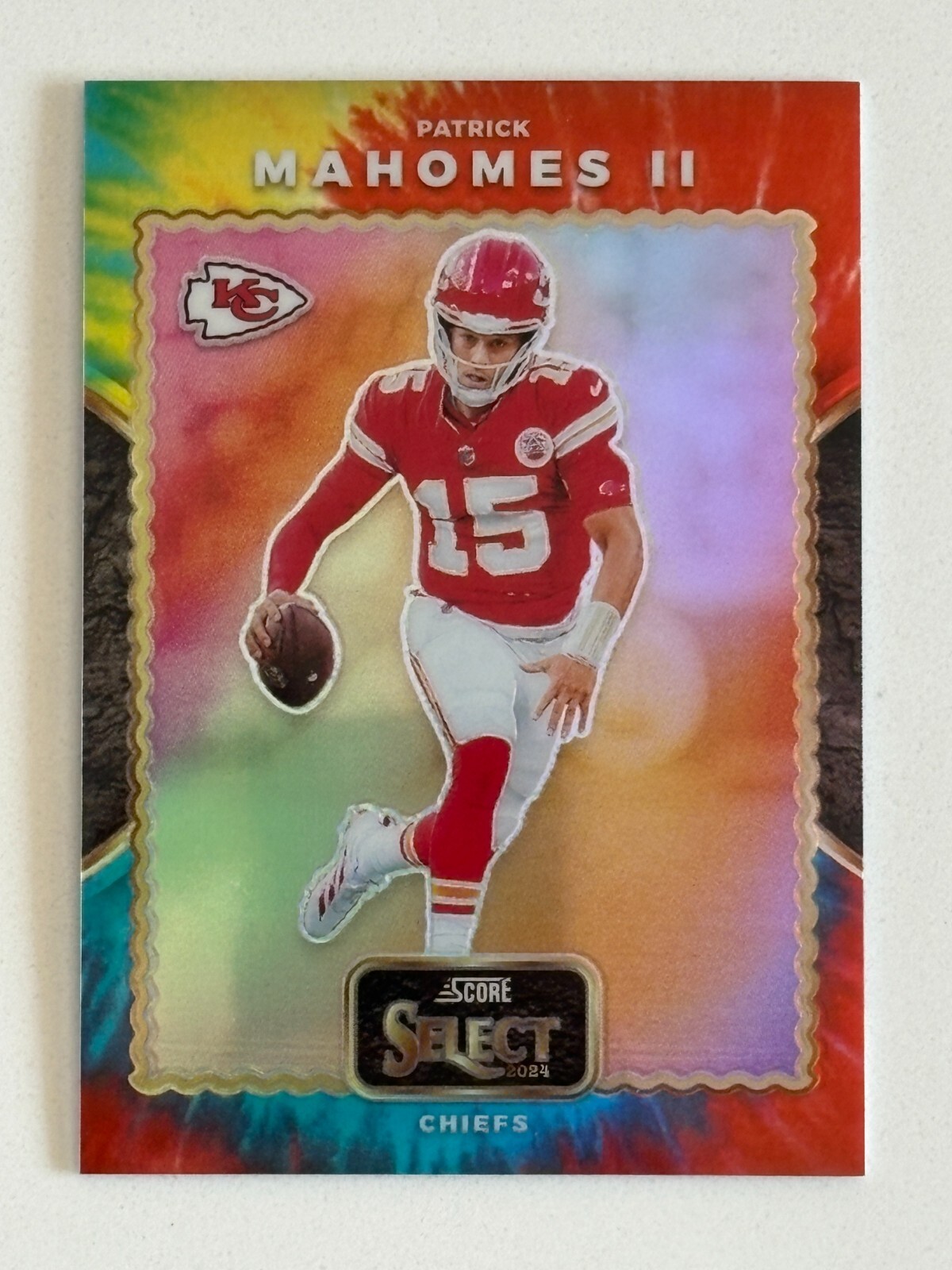 2024 Select Patrick Mahomes II Score Throwback Tie-Dye Prizm 5/25 CHIEFS