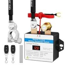 Kill Switch for Car 360A 12V Remote Battery Disconnect Switch with Led Voltme...