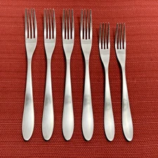 6 pc Lot Studio William SYCAMORE-SATIN Stainless Salad & Dinner Forks