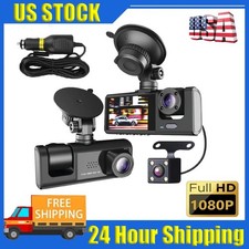 Camara De Seguridad Para Carro Auto 3 lenses Delantero/Trasero/Interior Dash Cam