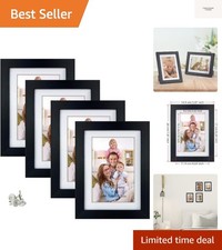 4x6 Picture Frame Set of 4, 5x7 Frames Matted to 4 by 6 Pictures with Mat or ...