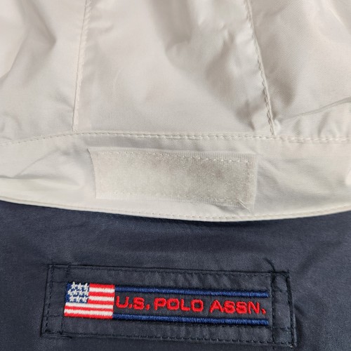 Vintage US Polo Assn Mens Jacket Windbreaker Full Zip Hooded Logo Blue Red SZ M - Picture 12 of 12