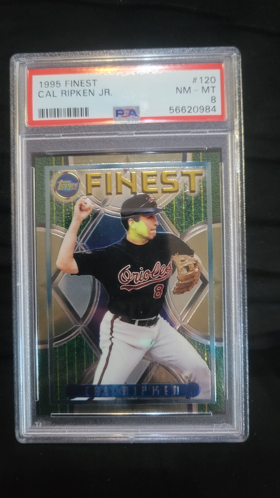 1995 Topps Finest Refractor Cal Ripken Jr #120 PSA 8 HOF