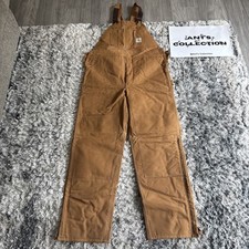 Carhartt 44x36 Men's Bib Overalls 6FBQZ Double Knee Work Pants DEADSTOCK RARE