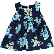Vintage Disney Minnie Mouse Floral Dress Girls Size 2T Blue Embroidered 90s Read