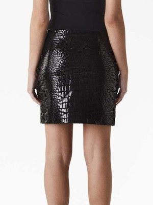 Tom Ford Patent Leather Crocodile-Effect Mini Skirt