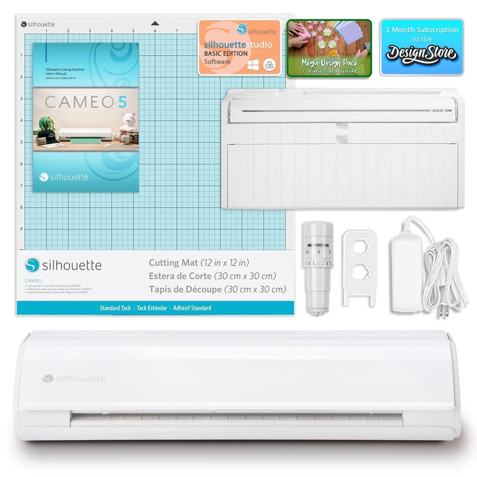 Silhouette White Cameo 5α Alpha w/ Advanced Blade Pack, 38 Oracal Sheets, HTV - Image 2 of 4