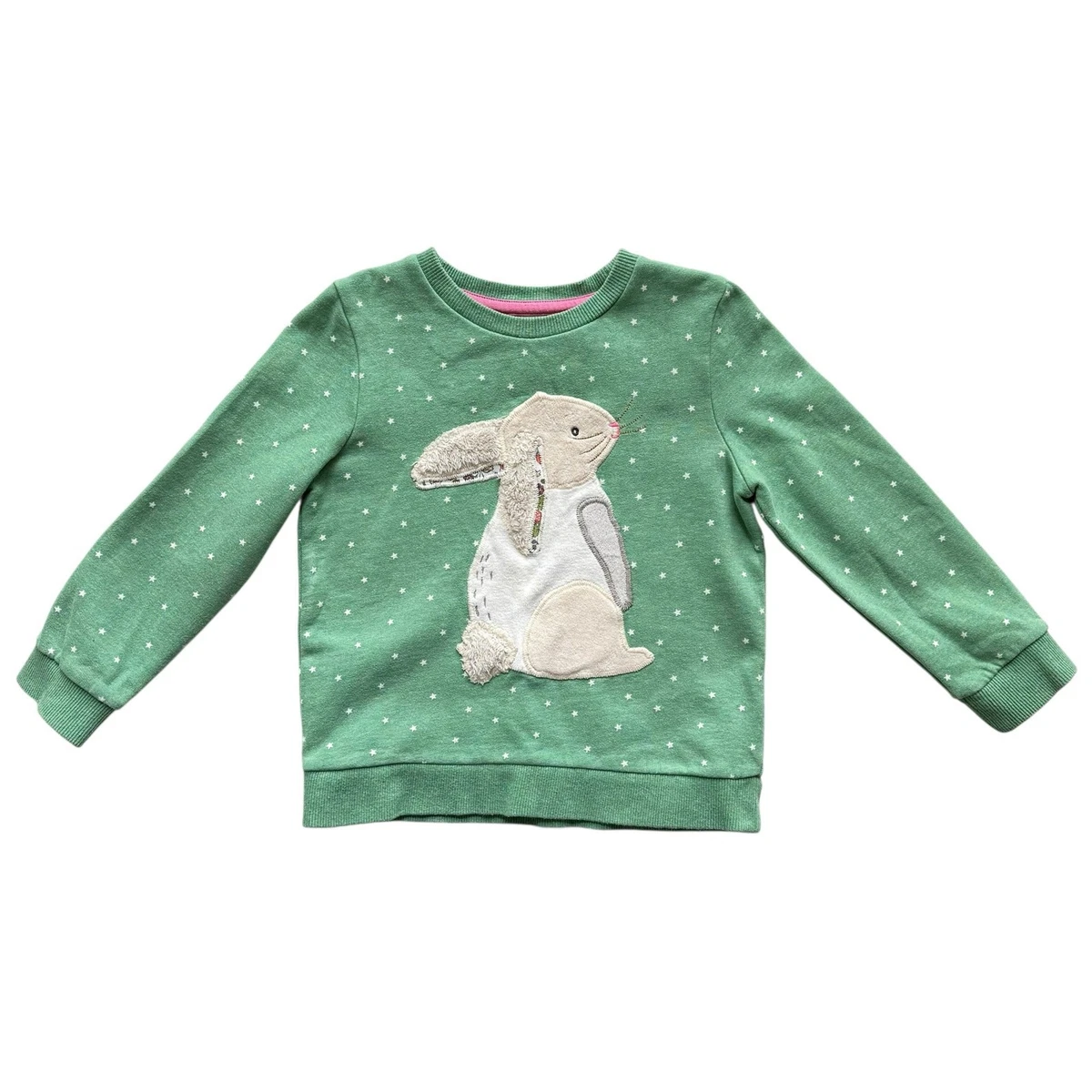 Sweat Fille Mini Boden Taille 7-8 Ans - Gris, Motif Oiseau Et Fleur - Très Bon état D'occasion