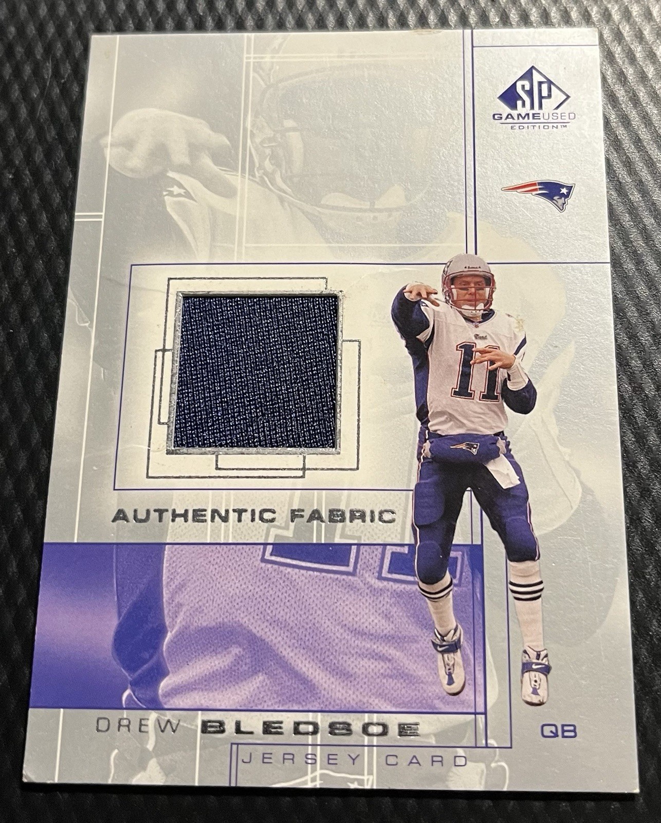 2001 Drew Bledsoe Patriots SP Game Used Authentic Fabric Jersey Card #DB