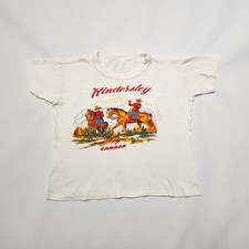 Vintage Kindersley Canada RCMP Graphic White Souvenir Tshirt XS/S Baby Tee
