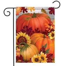 Briarwood Lane Autumn Pumpkin Trio Garden Flag