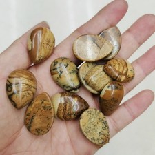 10pcs 18x25mm Natural Picture Stone Teardrop CAB CABOCHON for DIY Jewelry Making