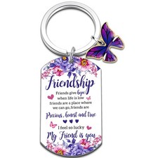 Long Distance Friendship Gifts For Women Best Friend Keychain Gift Ideas...
