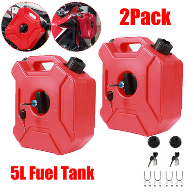 #ad 2Pack Portable 5L Gas Fuel Tank Petrol Storage Can For ATV UTV Motorcycle Car $51.98