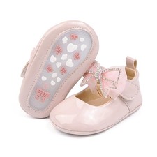 Baby Girls Mary Jane Sequins Bow Flats PU Leather Wedding Party Princess Ball...