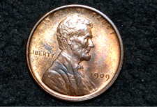 1909 VDB Lincoln Cent  GEM BU RB RED-BROWN  FREE SHIPPING