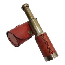 Navirock 6'' Solid Brass Handheld Spyglass Telescope with Cylindrical Antique