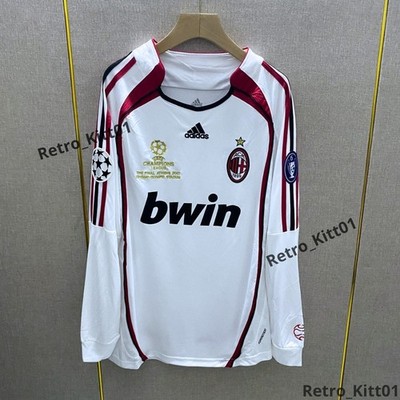 ACミラン MALDINI 3 長袖シャツ MALDINI #3 AC Milan Jersey 2006/2007 Long Sleeve Retro White Shirt