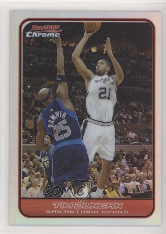 2006 Bowman Draft Picks & Stars Chrome Refractor 61/249 Tim Duncan #20 HOF 2h4