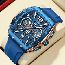 Mens Army Military Big Watch Quartz Date Chronograph Waterproof Sport Wristwatch