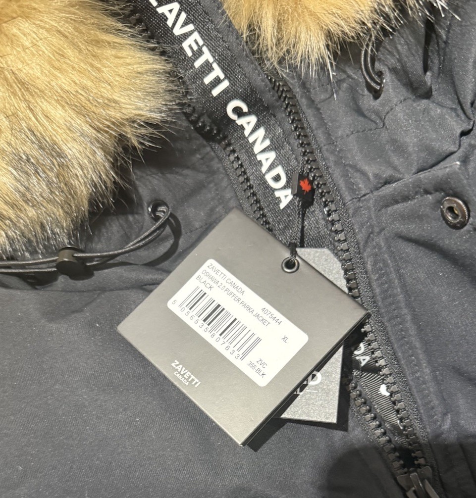 Zavetti Canada Men's Oshawa 2.0 Black Puffer Parka Jacket XL image 5