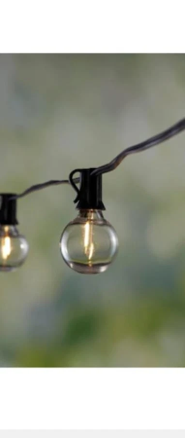 : 18.5-ft Solar Black Outdoor String Light with 15 White LED Globe Bulbs - Image 2 of 4