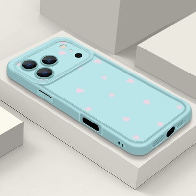 Hülle für iPhone 17 Pro Max 16 15 14 13 12 Süßes rosa Herz Silikon-Handy Cover