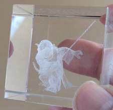 Official Star Wars Yoda Laser Engraved Acrylic Crystal Cuts Ornament, 2005