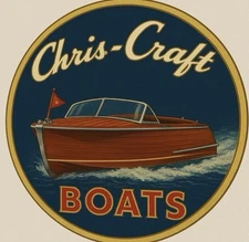Hi Gloss Chris Craft Motor Boats Vintage  Style Metal Sign