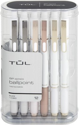 TUL  BP Series Retractable Ballpoint Pens, Medium Point, 1.0 mm, Pearl White 