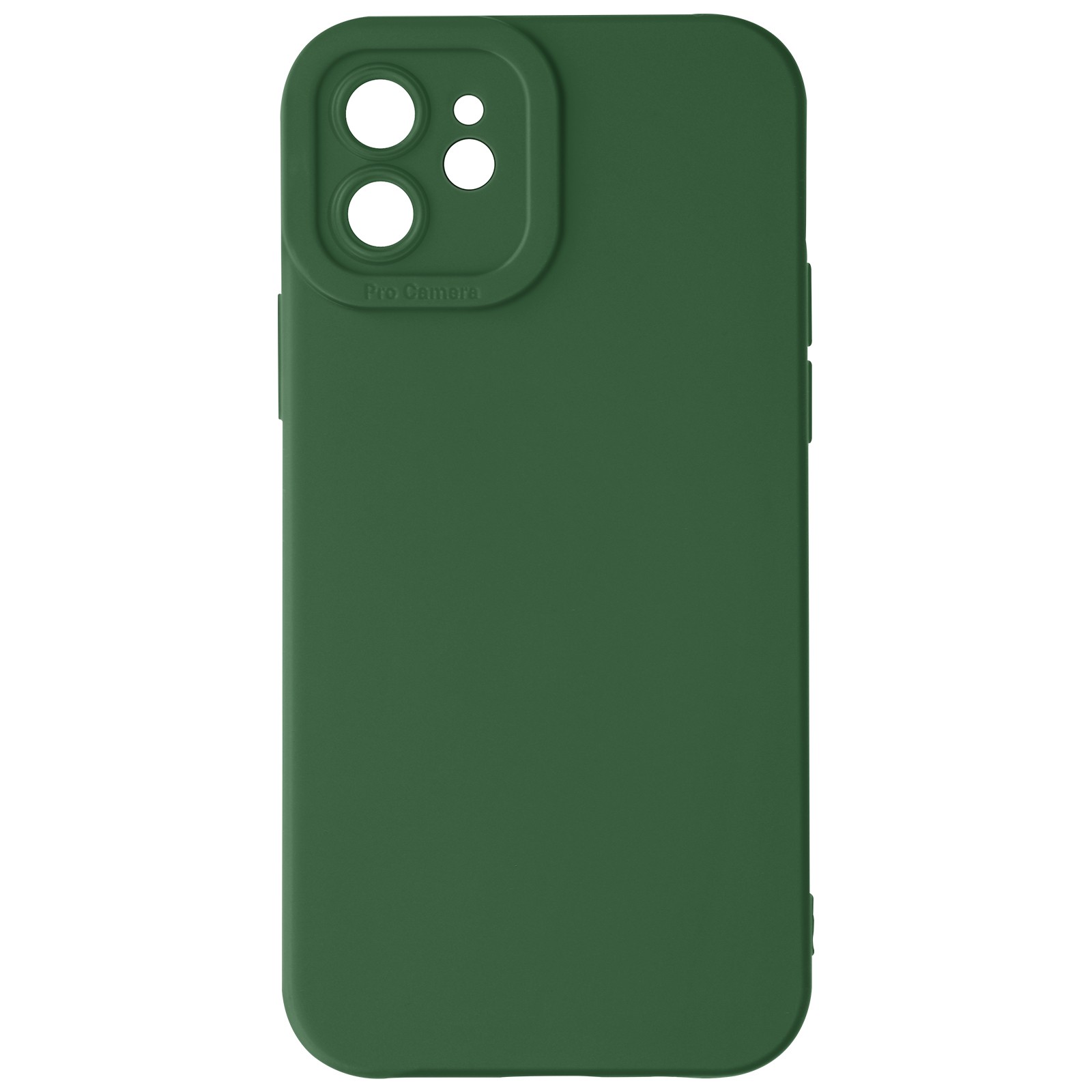 Coque iPhone 11 silicone mat Avizar avec protection caméra intégrée en vert foncé