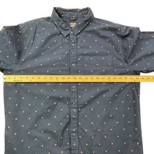 prAna XXL Mens Standard Fit Long Sleeve Shirt Blue Triangle Pattern Organic - Picture 10 of 24