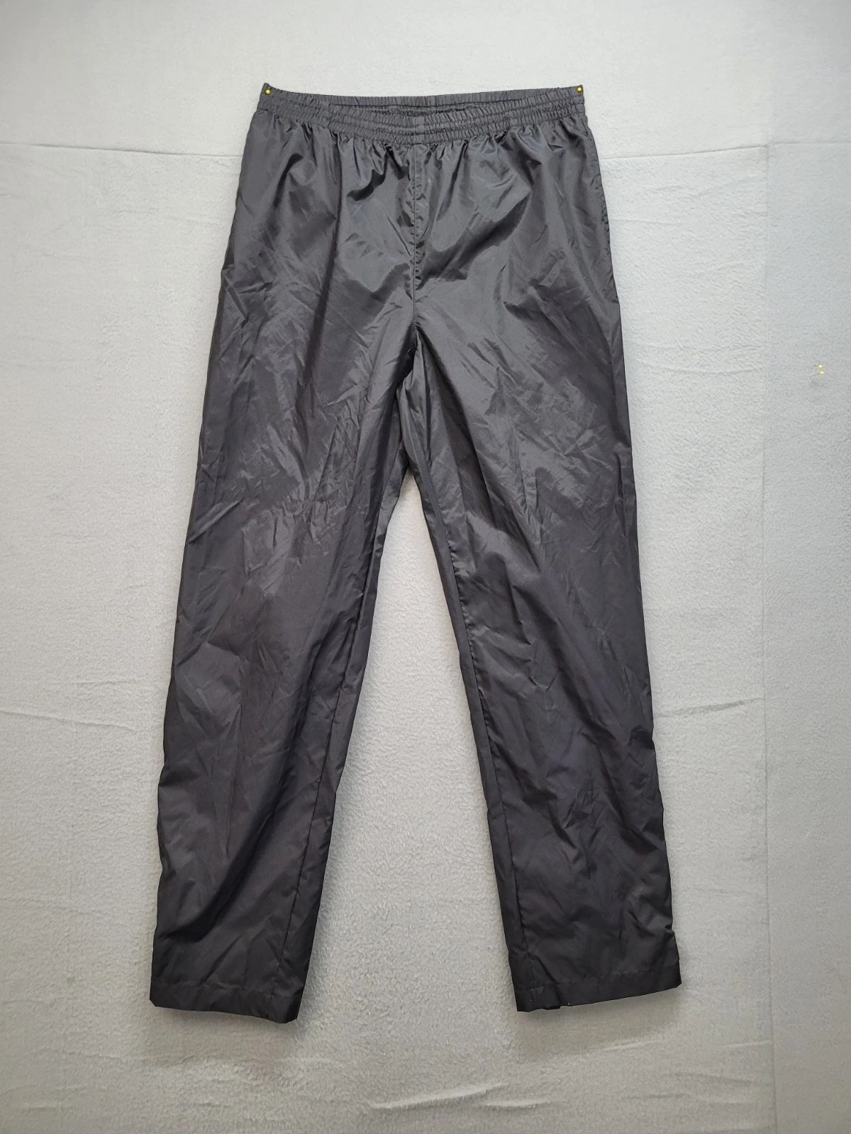 Columbia Men Track pant L Black Elastic Waist Straight Leg Pull On Windbreaker