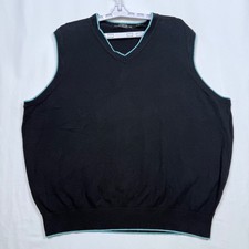 Carnoustie Mens XL Black Vest Sweater Cashmere Blend V Neck Golf
